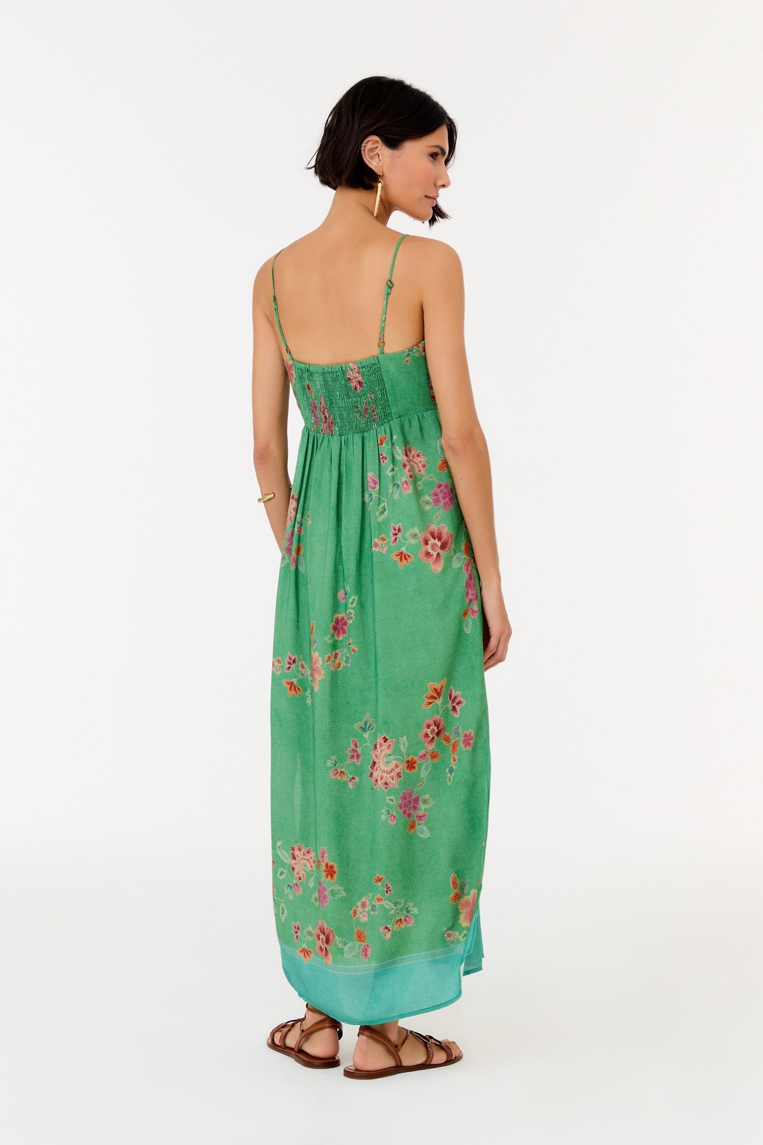 Vestido Midi Sem Manga Estampa Bliss
